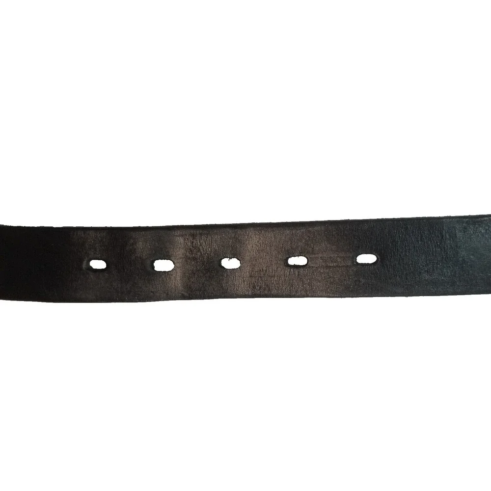 Kenneth Cole Reaction Mens Black Italian Leather Belt‎ Brushed Silver Buckle 38